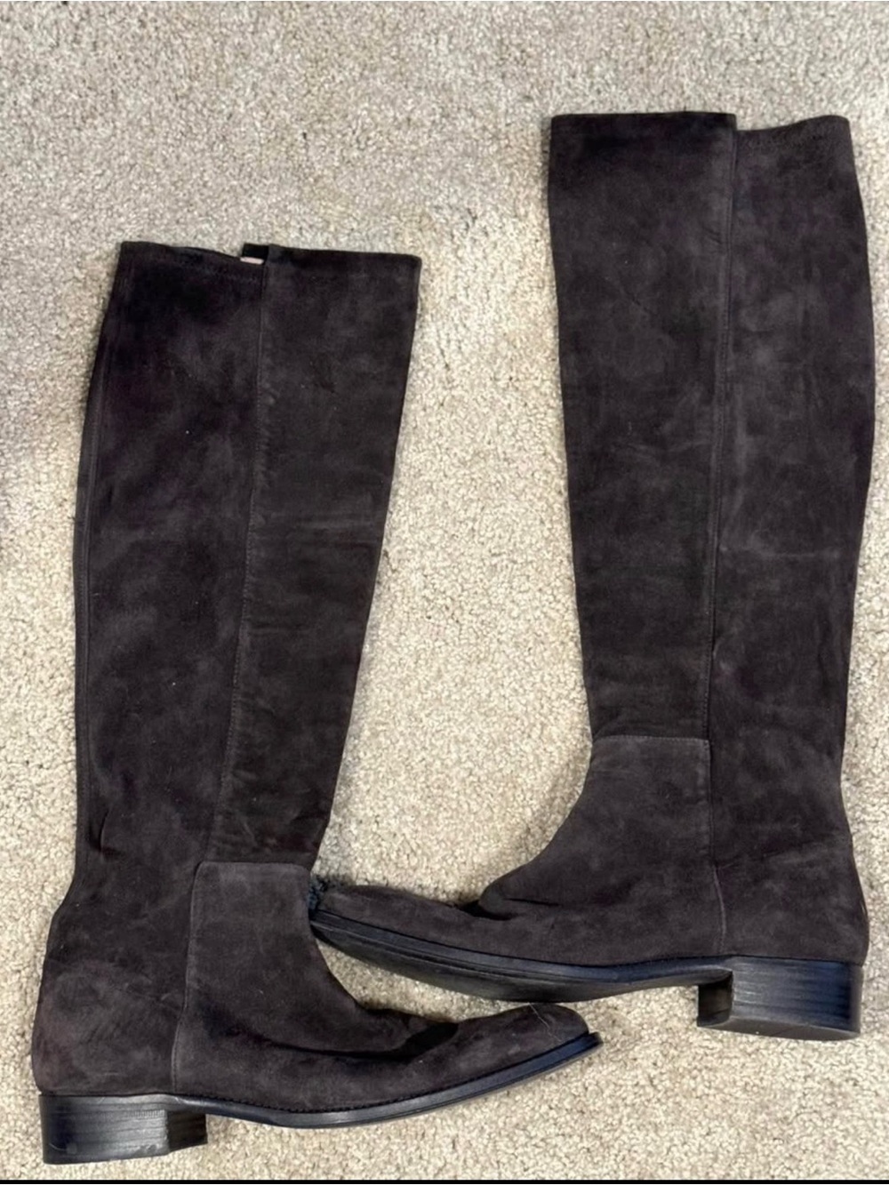Stuart Weitzman Over-the-Knee Suede Boots in Black